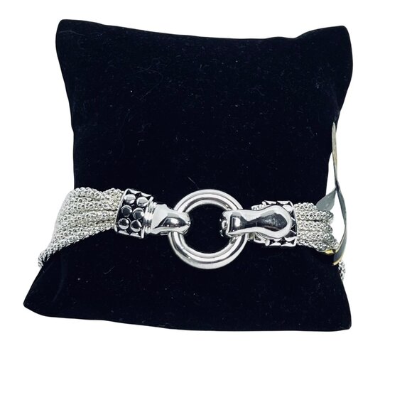 Joan Rivers 7 Strand Silver Tone Popcorn Rope Chain Necklace And Bracelet (6018) - Picture 8 of 11